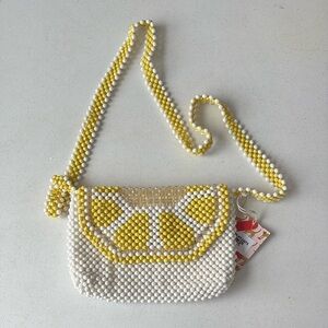 NWT Bouffants & Broken Hearts Beaded Lemon Purse